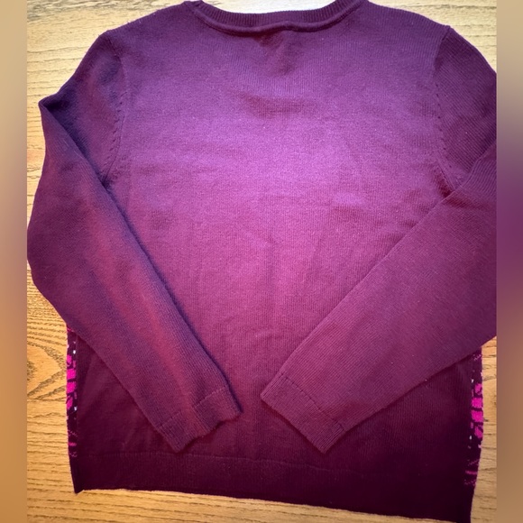 Talbots Crewneck Sweater Fair Isle Jeweled Lambswool Blend Size PXL Petite - Picture 2 of 7